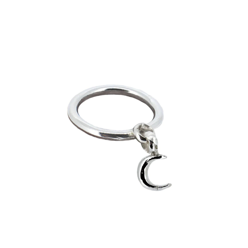 Crescent Moon Dangle Ring
