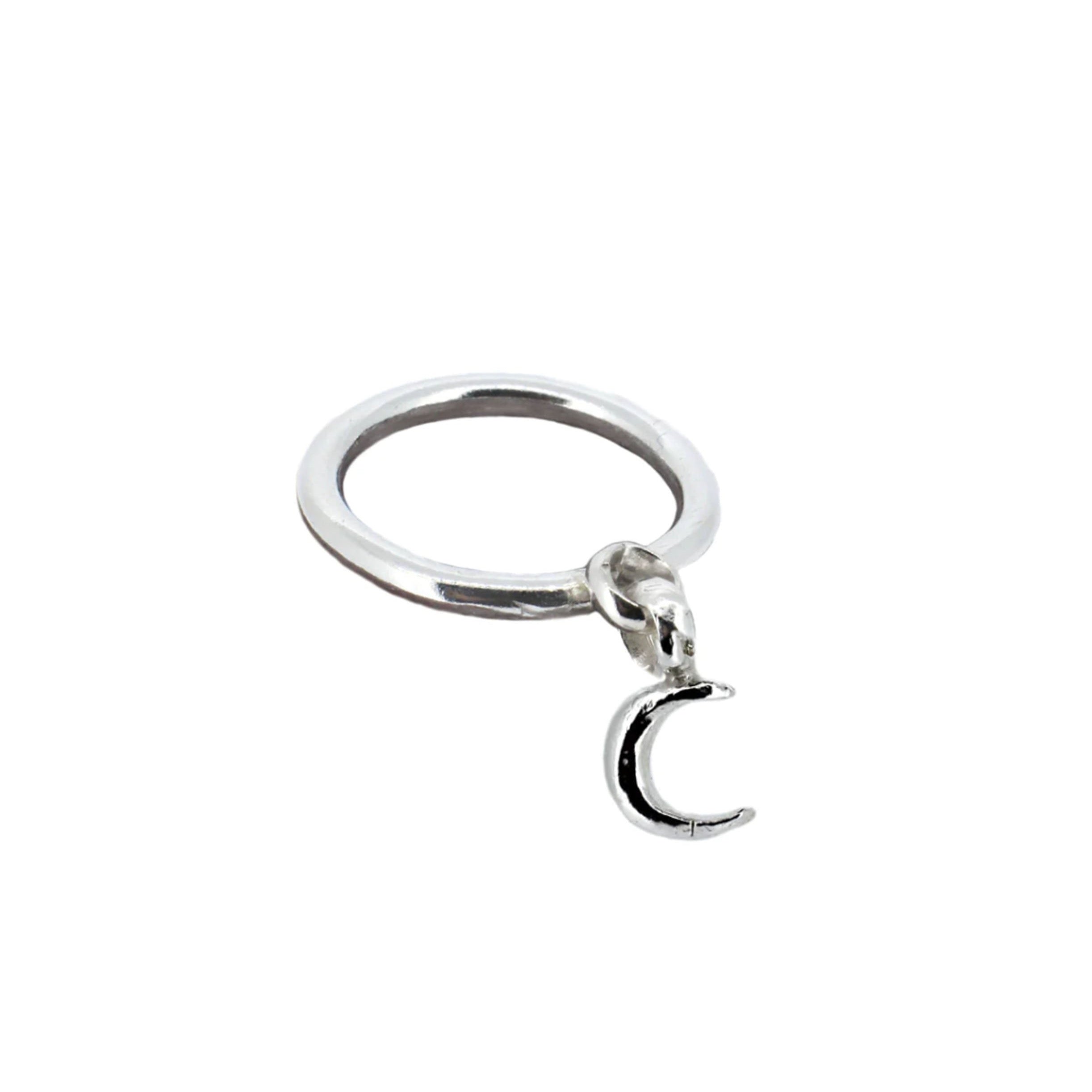 Crescent Moon Dangle Ring
