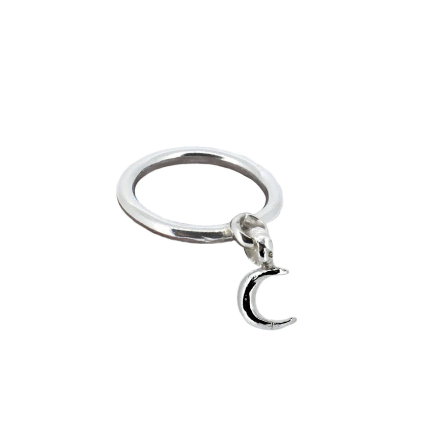 Crescent Moon Dangle Ring