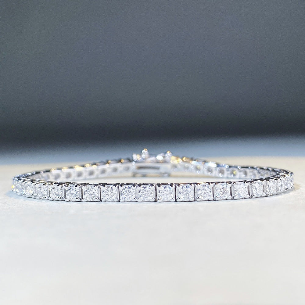 Sterling Silber Tennis Kette Moissanit Halskette Moissanit Armband Unisex-Design