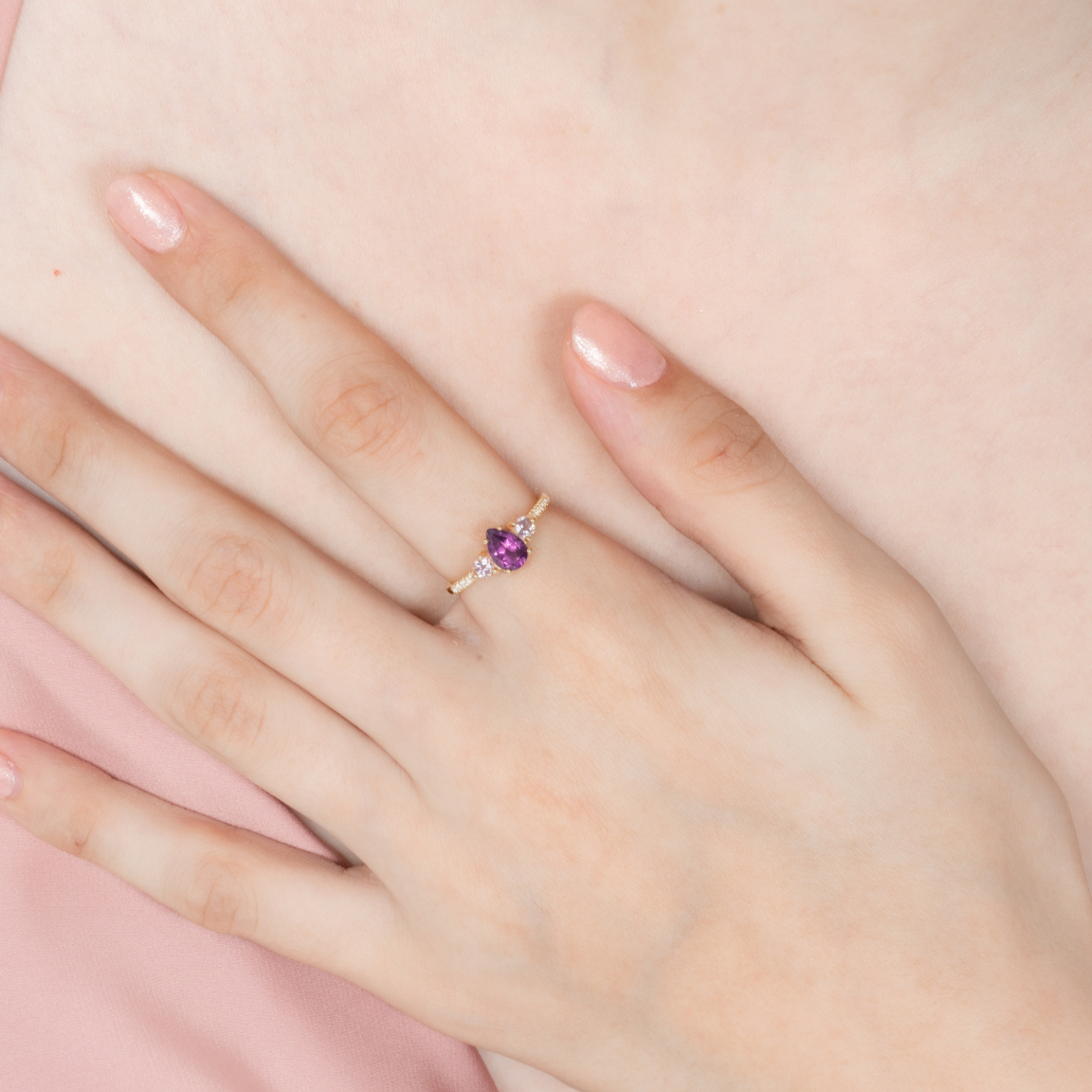 Amethyst und Lavendel-Amethyst Ring in 18k Gold Vermeil