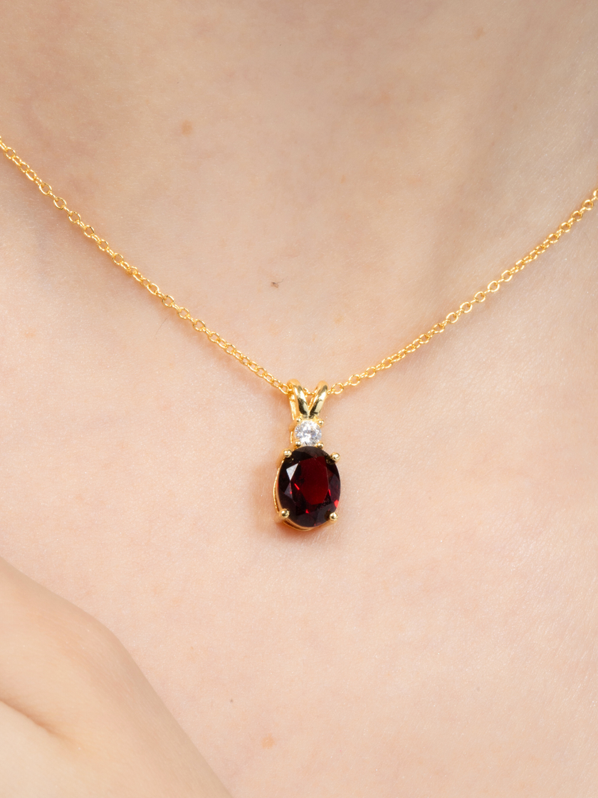Komplettes Set – Granatschmuckset in 18k Gold Vermeil