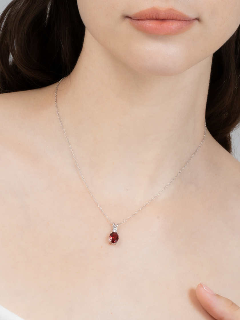 Essentielles Granatschmuck-Set aus Sterlingsilber