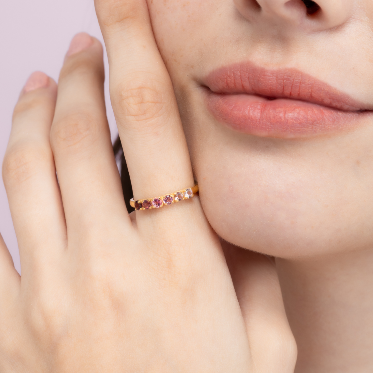 Ombre-Turmalin-Eternity-Ring in 18 Karat Gold Vermeil