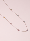 Regenbogen-Edelsteinkette aus Sterlingsilber