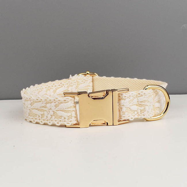 Chaleco de encaje con hojas, exclusivo para bodas, collar para correa de perro transfronteriza, una pieza, letras para pelo, botón de cambio