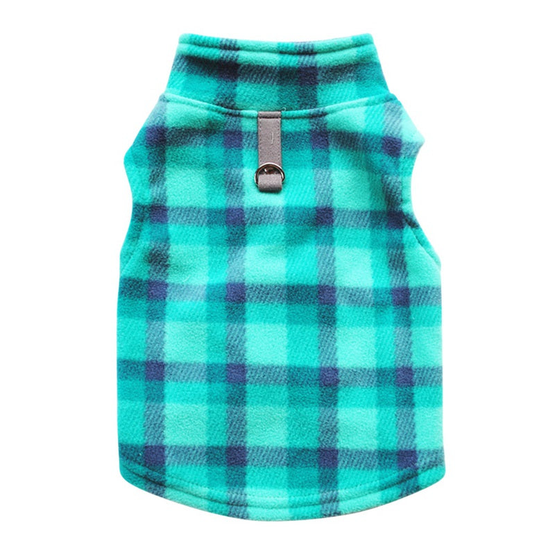 Ropa para mascotas con estampado de cuadros