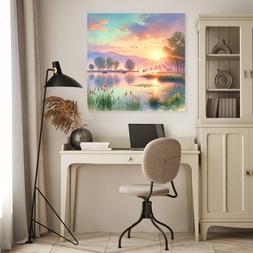 Sunrise Over Masazir Lake Canvas