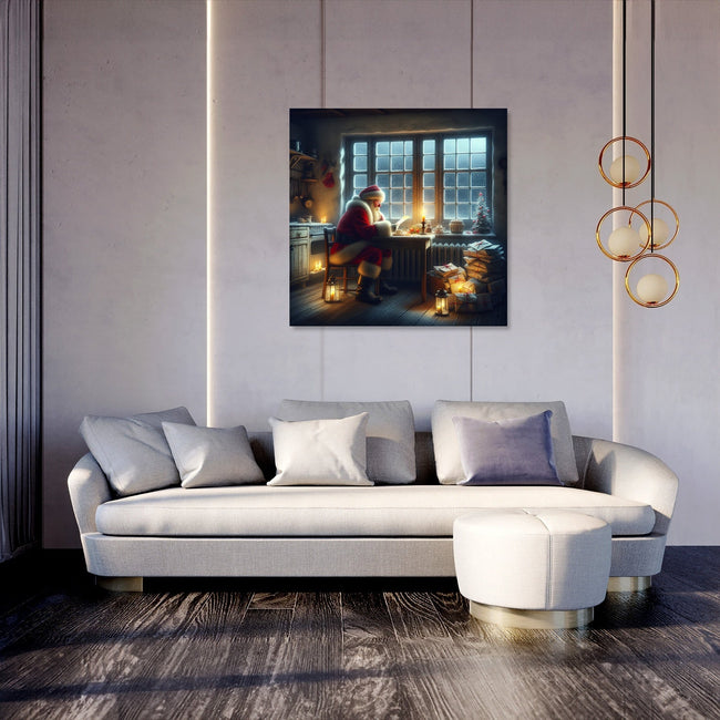 Santa's Reflective Christmas Eve Canvas