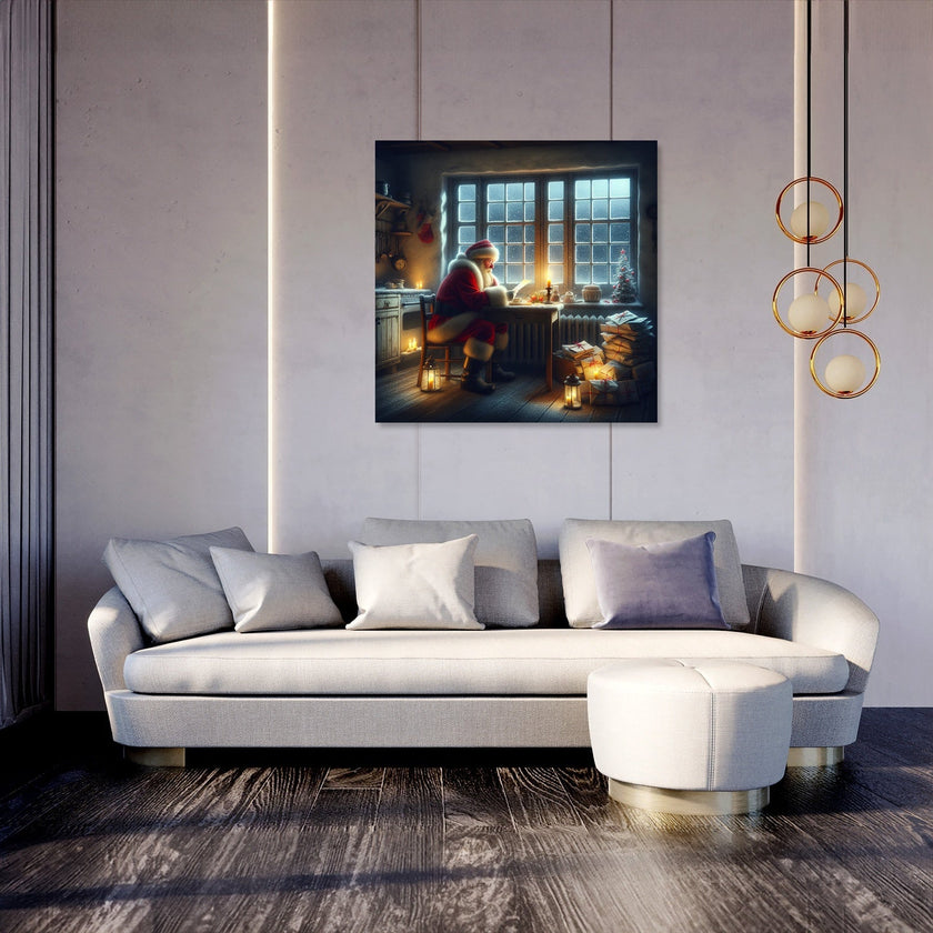 Santa's Reflective Christmas Eve Canvas