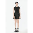 Dark in Love Gwendolyn Lace Panel Goth Mini Dress in Black