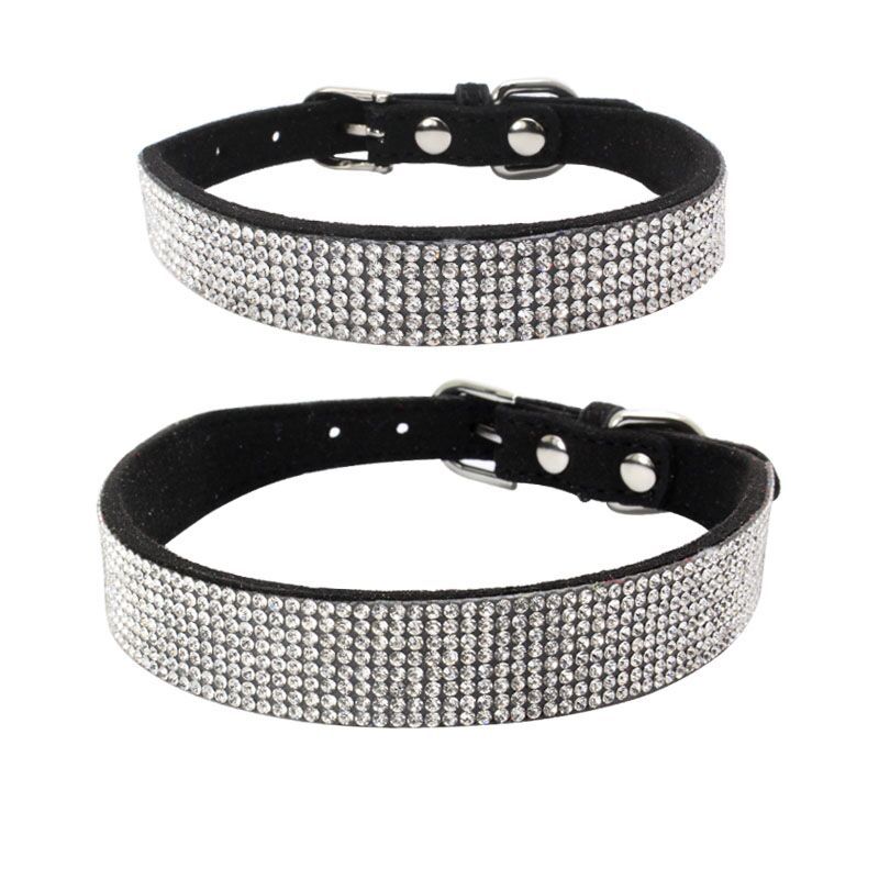 Adjustable Suede Leather Dog Collar Leash Set