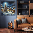 Winter's Melancholy Village Canvas