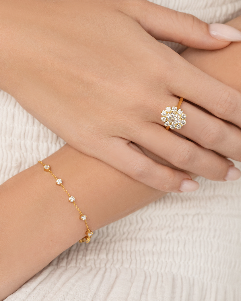 Moissanite Bracelet in 18k Gold Vermeil