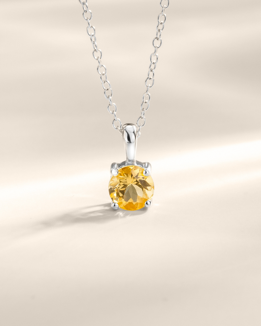 Citrin Alltags-Schmuckset aus Sterlingsilber