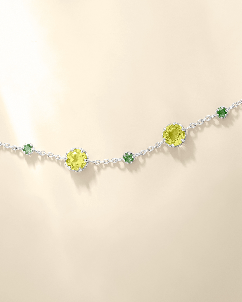 Schmuckset aus Smaragd & Peridot in Sterlingsilber