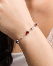 Pulsera de granate en plata de ley