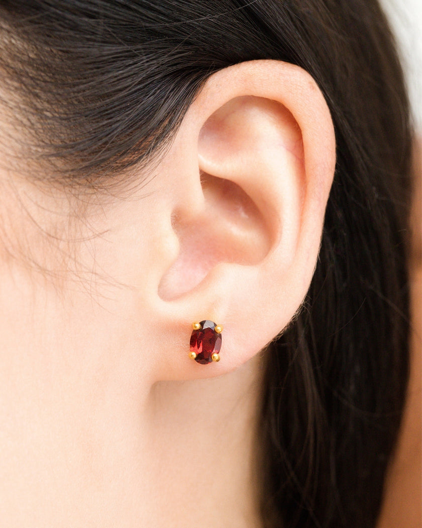 Mini Set 1 - Garnet Jewellery Set in 18k Gold Vermeil