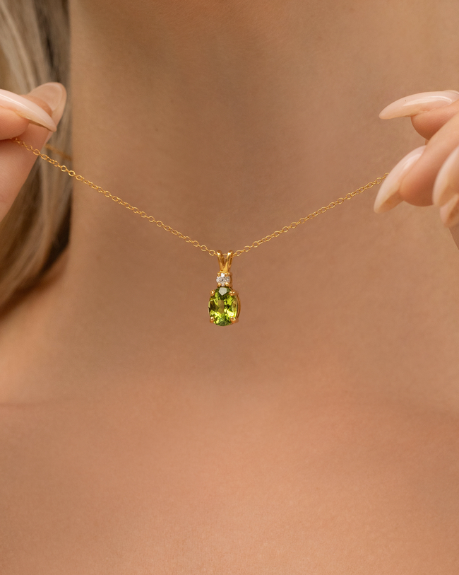 Collar con colgante de peridoto en vermeil de oro de 18k