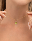 Peridot Pendant Necklace in 18k Gold Vermeil