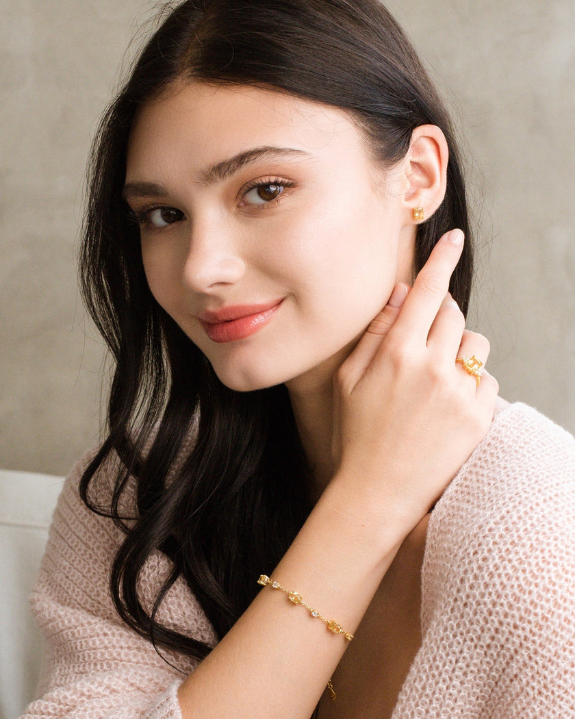Citrine Bracelet in 18k Gold Vermeil