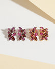 Large Red Gemstone Cluster Earrings in 18k Gold Vermeil