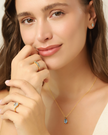 Blauer Saphir & Blauer Topas Tropfenschliff Halb-Eternity-Ring in 18k Gold Vermeil