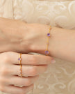 Lavender Amethyst Five Stone Ring in 18k Gold Vermeil