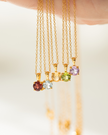 Peridot Solitaire Pendant Necklace in 18k Gold Vermeil