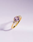 Lavender Amethyst Three Stone Ring in 18k Gold Vermeil