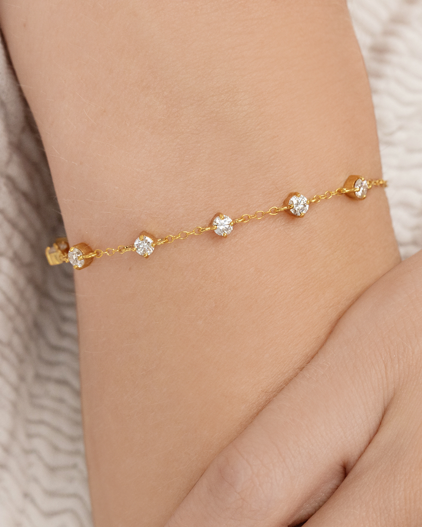 Moissanite Bracelet in 18k Gold Vermeil