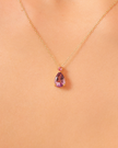 Rosa Rubin- & Amethyst-Anhänger mit Tropfenschliff aus 18k Gold Vermeil