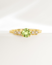 Peridot-Fünfsteinring in 18 Karat Gold Vermeil