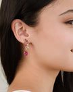 Ohrhänger mit rosa Edelsteinen aus 18 Karat Gold Vermeil