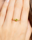 Peridot-Fünfsteinring in 18 Karat Gold Vermeil