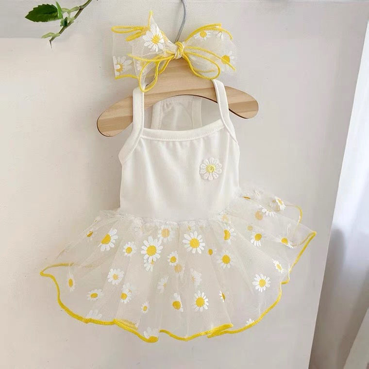 New Dog Clothes Cute Mesh Strawberry Strap Dress
