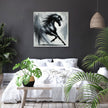 Dynamic Black Horse Canvas