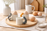 Cat Egg Cup (COW) – A Playful Ceramic Breakfast Object | 4am Product Design