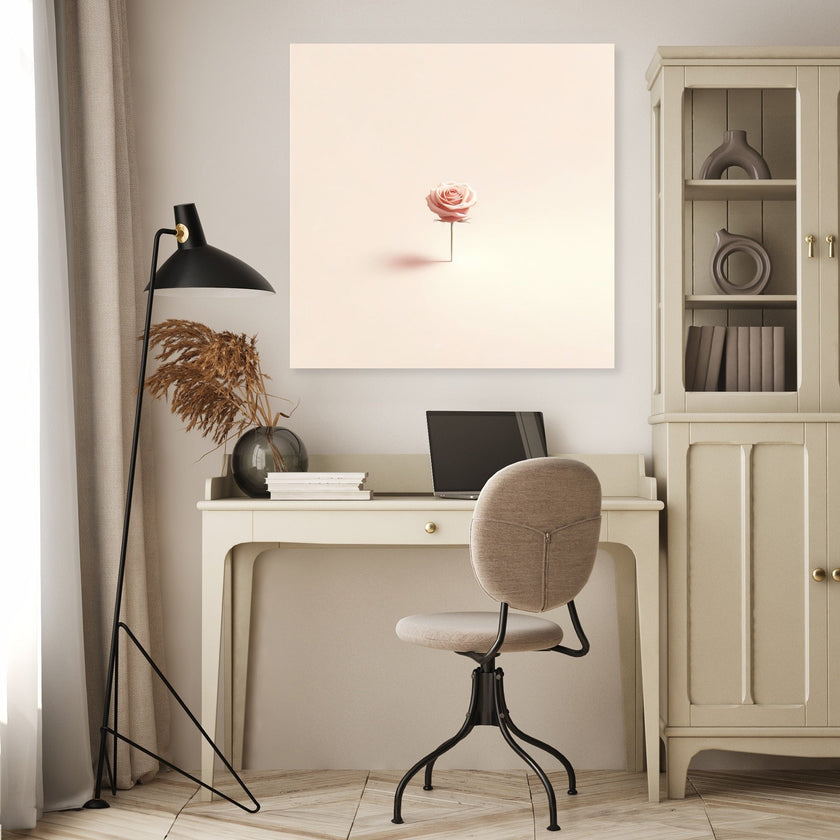 Minimalist Rose Contemplation Canvas
