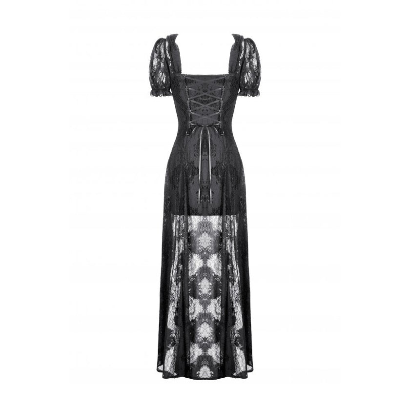 Dark in Love Morwenna Lace Gothic Maxi Dress in Black