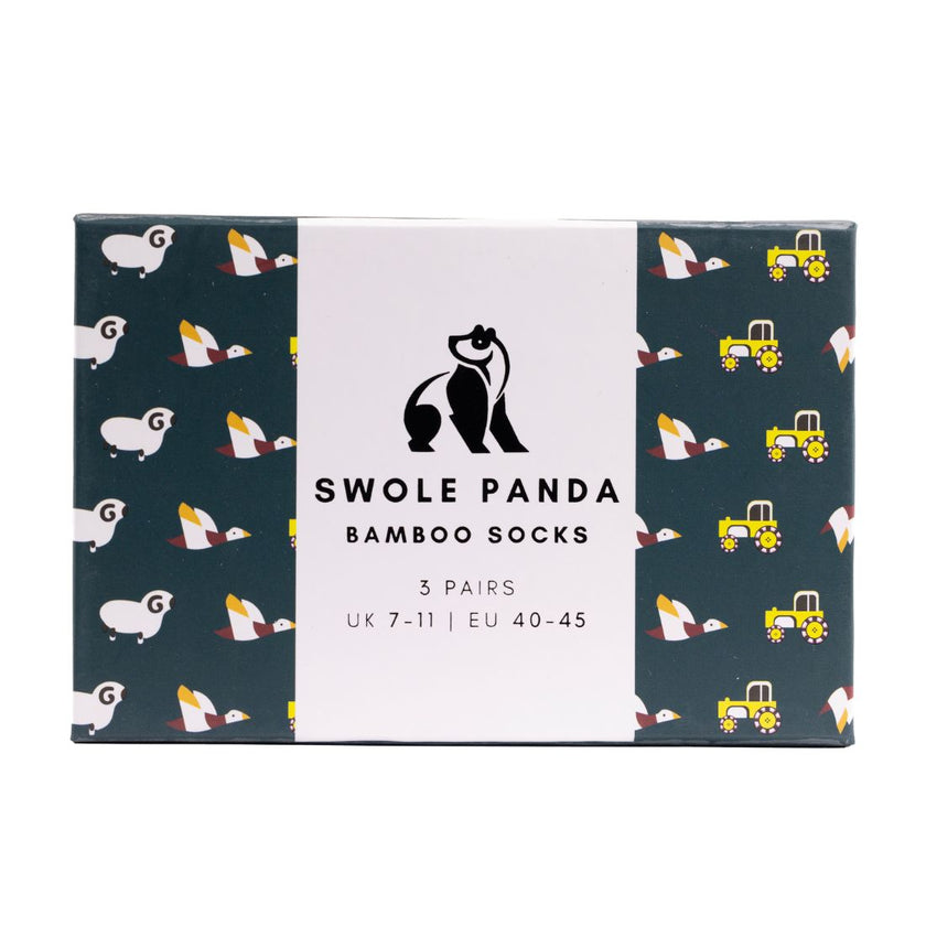 Farm Sock Box - 3 Pairs of Bamboo Socks (His)
