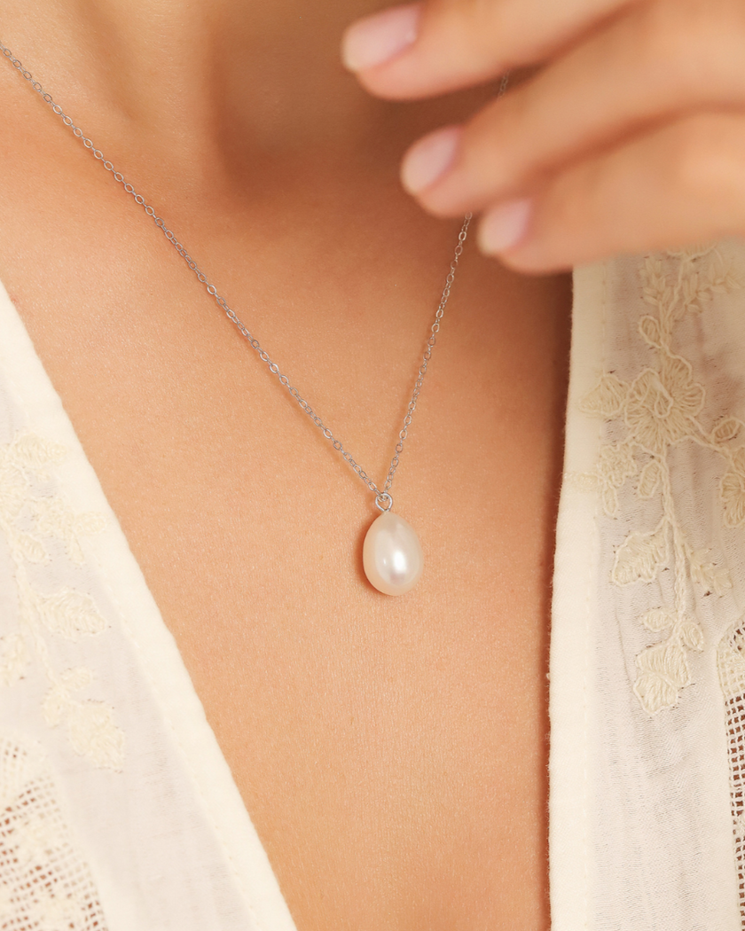 Pearl & Moissanite Bridal Jewellery Set in Sterling Silver