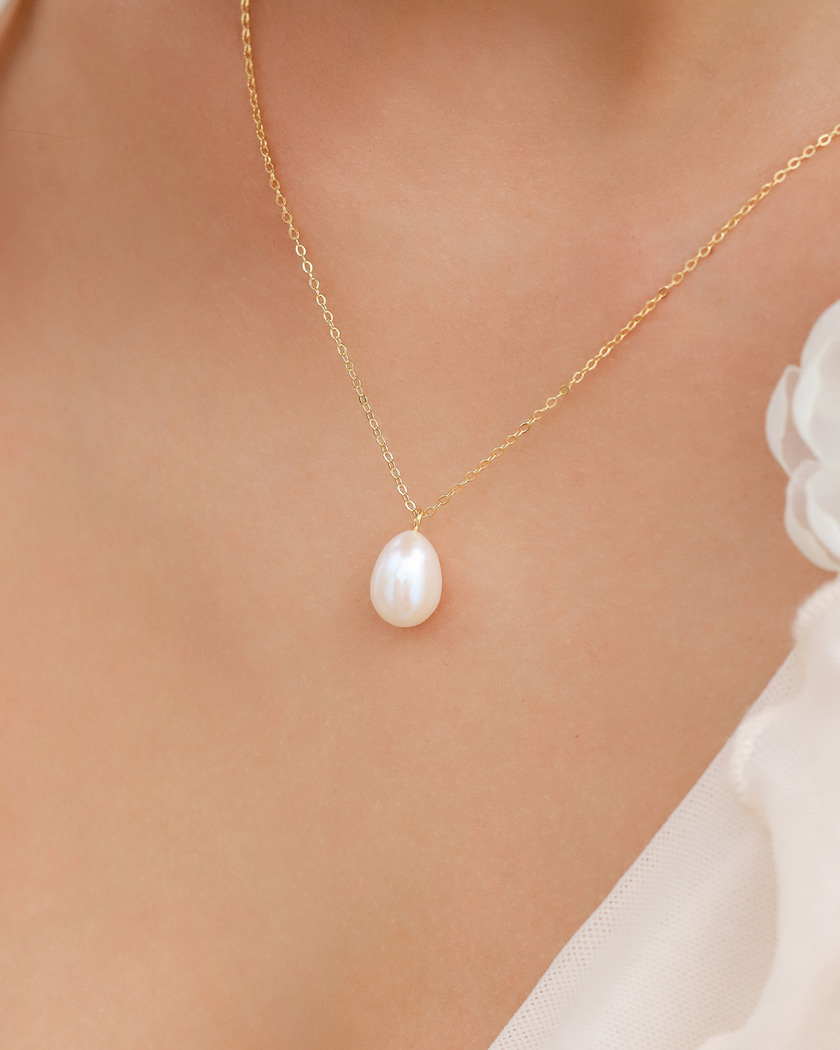 Pearl & Moissanite Bridal Jewellery Set in 18k Gold Vermeil