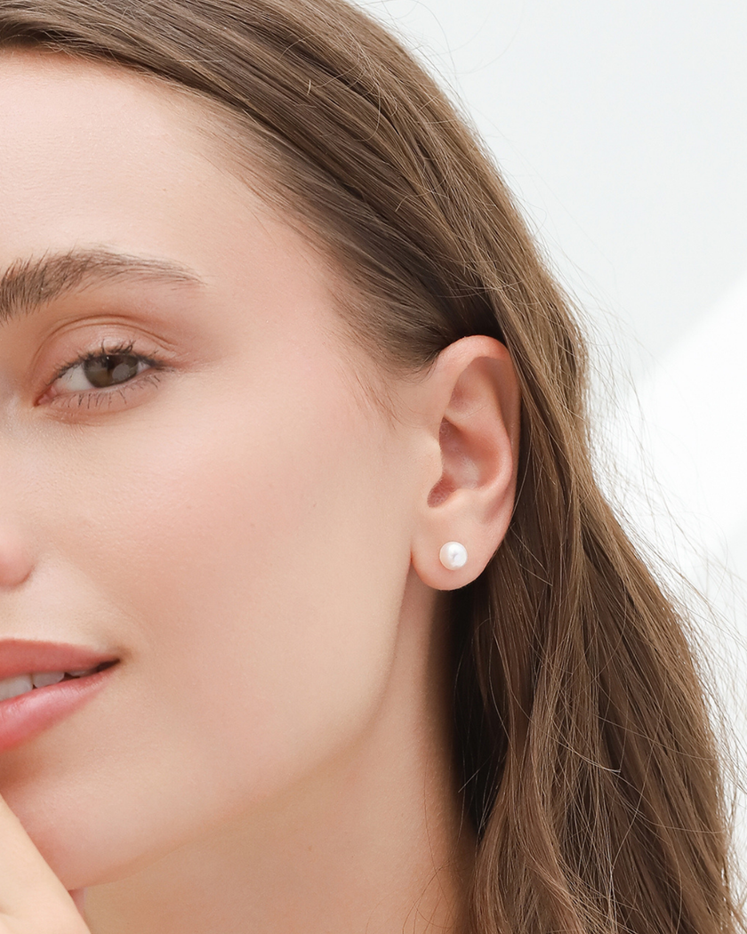 Pendientes de perlas de plata de ley