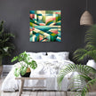 Serene Geometric Landscape Canvas