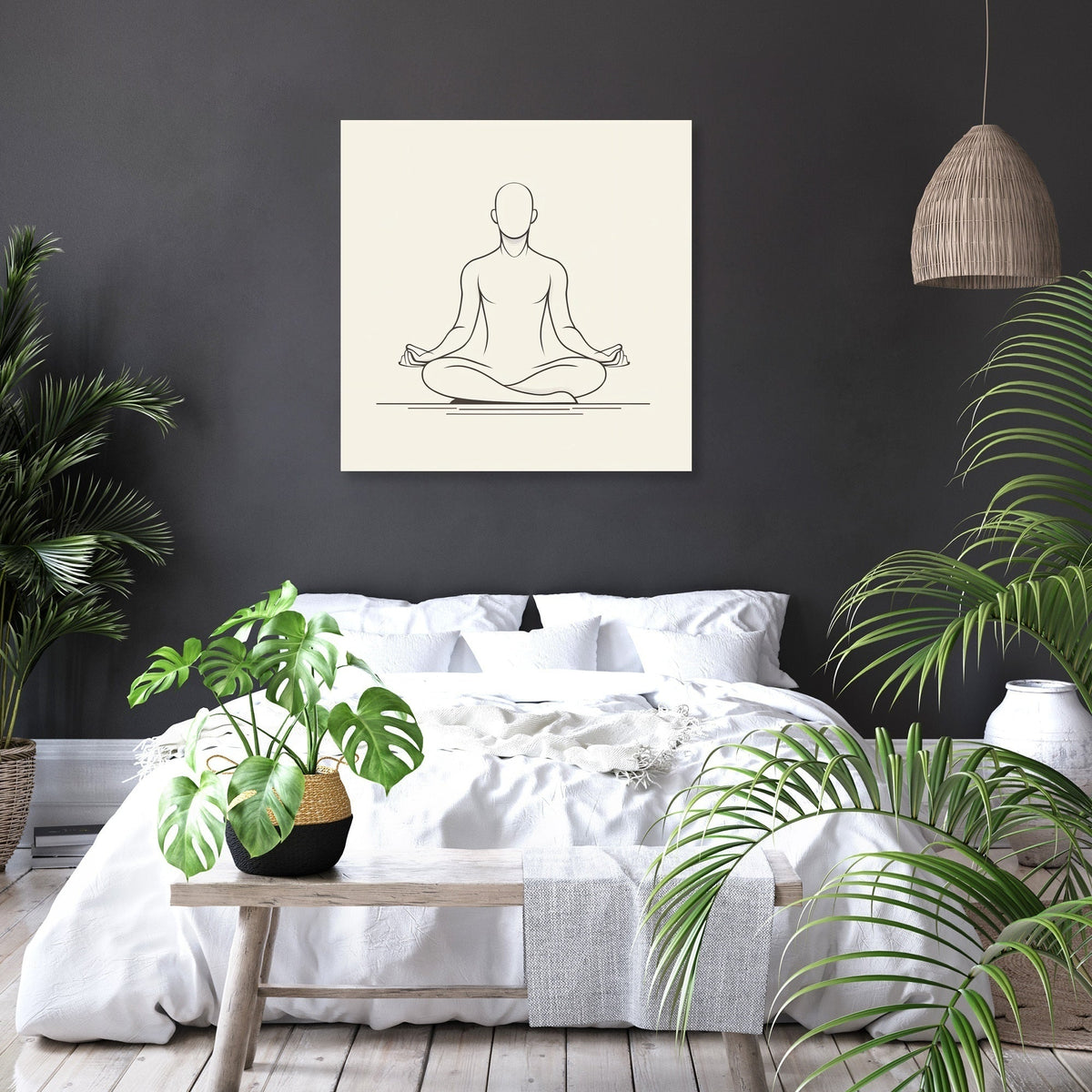 Contemplative Silhouette in Monochrome Canvas