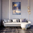 Snowfall Under Lamplight Canvas