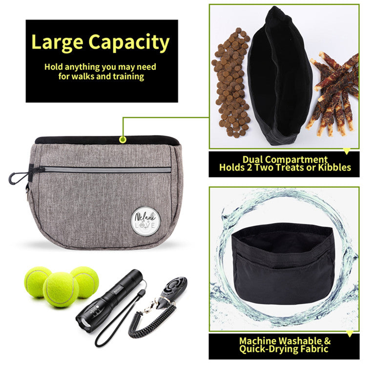 Bolsa para snacks para perros, accesorio para pasear al perro, bolsa para snacks de adiestramiento para excursiones