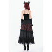 Dark in Love Gothic Black & Red Velvet Lace Corset