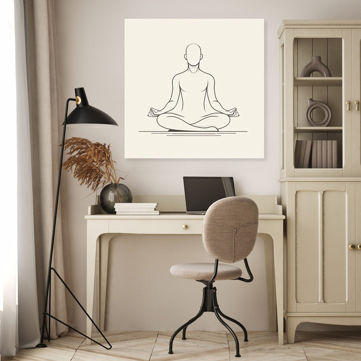 Contemplative Silhouette in Monochrome Canvas